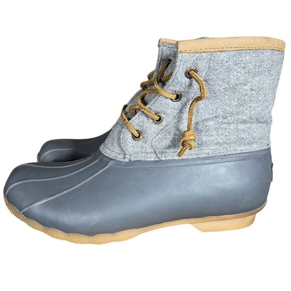 Sperry Saltwater Duck Boots | Women’s 6.5 Gray Quilted Thinsulate Waterproof - Picture 3 of 10